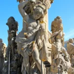 Kolumna maryjna w Głubczycach - szczegół rzeźby barokowej