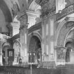 Historyczne wnętrze kościoła św. Michała Archanioła w Prudniku na zdjęciu z około 1938 roku